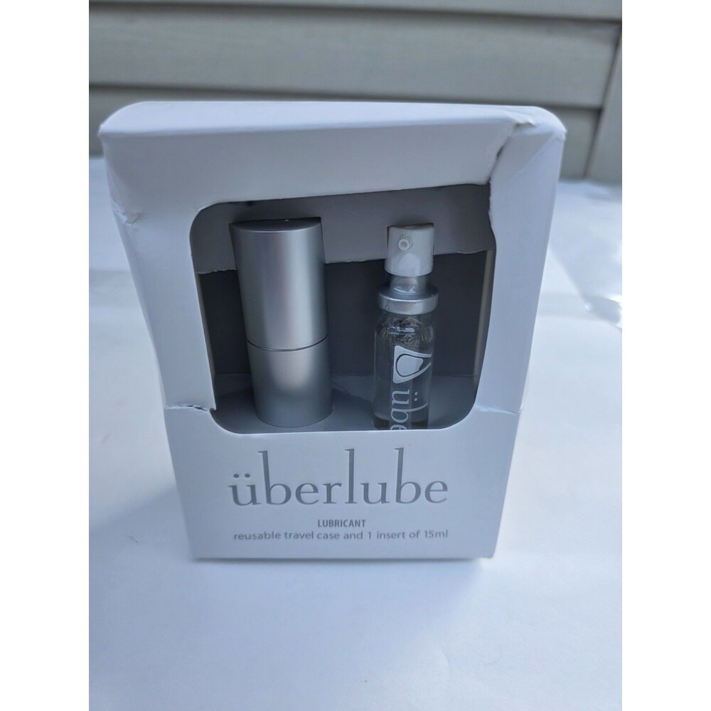 Überlube Travel Lubricant Kit Reusable Silver Case & Bottle Damaged Box